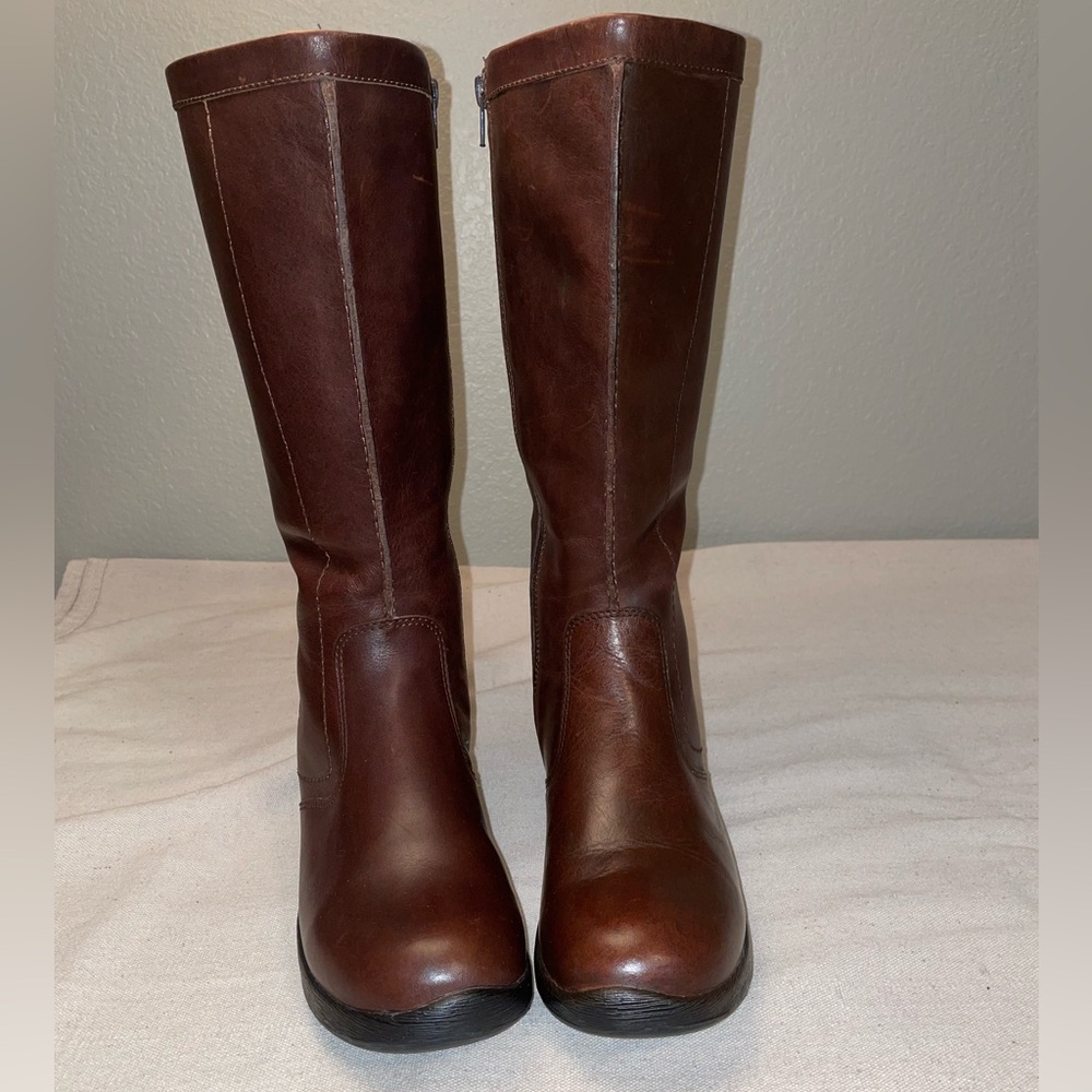 Keen Women’s Brown Leather Knee-High Riding Boots, Size 7